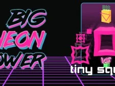 Big NEON Tower VS Tiny Square